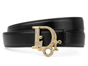 디올 금장 큐빅 Dior 로고 버클 벨트 2.4cm