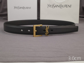 입생로랑 금장 YSL 로고 핀 버클 벨트 3.0cm