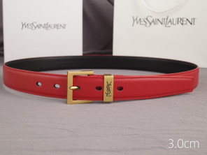 입생로랑 금장 YSL 각인 핀 버클 벨트 3.0cm